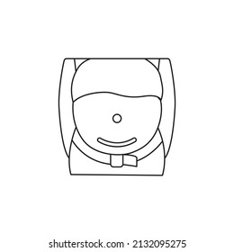 Overweight man symbol. sign or button isolated on white background.