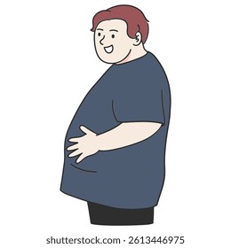 Overweight man vector illustration art