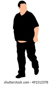  overweight man walking