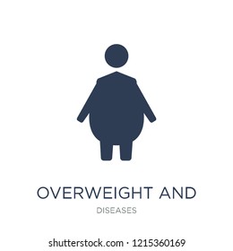 Overweight and Obesity icon. Trendy flat vector Overweight and Obesity icon on white background from Diseases collection, vector illustration can be use for web and mobile, eps10