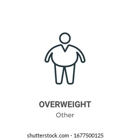 Overweight outline vector icon. Thin line black overweight icon, flat vector simple element illustration from editable other concept isolated stroke on white background