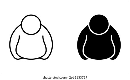 Conjunto de iconos de personas con sobrepeso, para el Diseño web, Ilustración vectorial sobre fondo blanco.