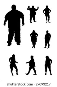 overweight people silhouettes