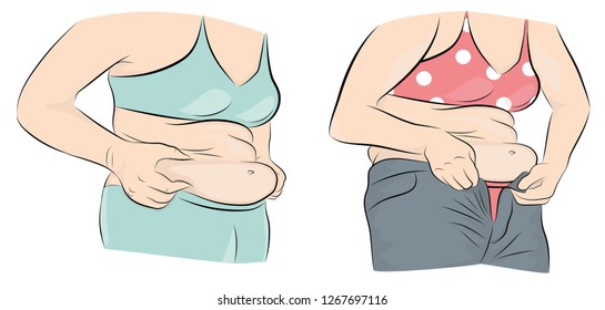overweight. the problem of obesity. losing weight. vector illustration.