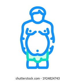 overweight prople color icon vector. overweight prople sign. isolated symbol illustration