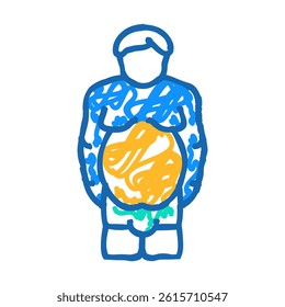 overweight prople doodle icon sketch vector. overweight prople sign. isolated symbol illustration