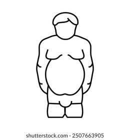 overweight prople line icon vector. overweight prople sign. isolated contour symbol black illustration