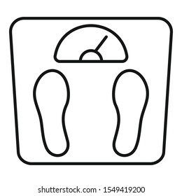 Overweight scale icon. Outline overweight scale vector icon for web design isolated on white background