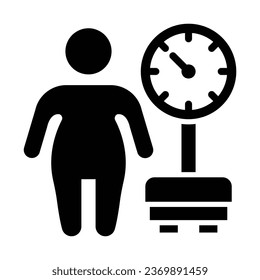 Overweight Vector Glyph Icon For Personal And Commercial Use.
