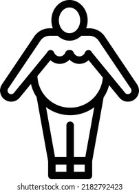 overweight  Vector illustration on a transparent background. Premium quality symbols. Thin line vector icons for concept and graphic design. 
