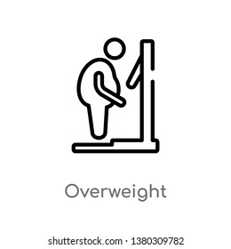 overweight vector line icon. Simple element illustration. overweight outline icon from other concept. Can be used for web and mobile