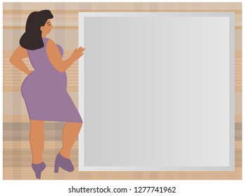 overweight woman vector