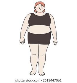 Overweight woman vector illustration art