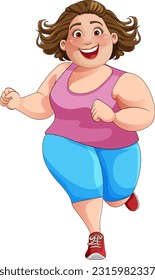 Overweight Woman in Workout Outfit illustration