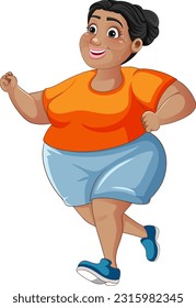Overweight Woman in Workout Outfit illustration