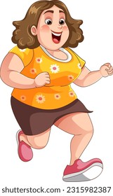 Overweight Woman in Workout Outfit illustration