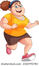 Overweight Woman in Workout Outfit illustration