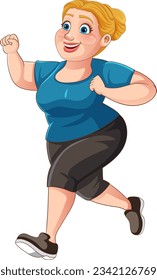 Overweight Woman in Workout Outfit illustration