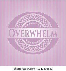 Overwhelm badge with pink background