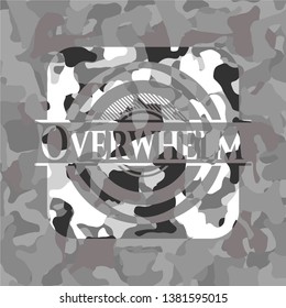 Overwhelm on grey camo pattern