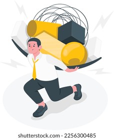 Overwhelmed concept illustration vector design