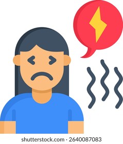Overwhelmed Icon Flat Vector Illustration