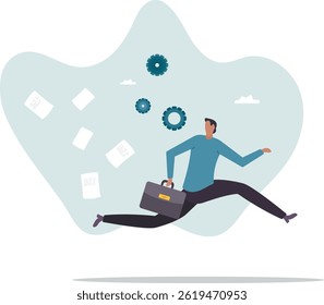 Overwhelmed or work overload, exhausted and anxiety, stressed and tired from problem and trouble, panic attack or shocked.character for design.