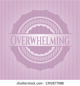 Overwhelming retro pink emblem. Vector Illustration. Detailed.