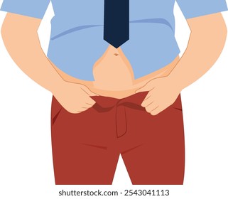 Overwight man, Vector illustration of a chubby man