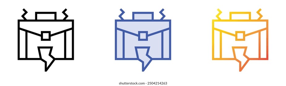 overwork icon. Linear, Blue Fill and Gradient Style Design Isolated On White Background