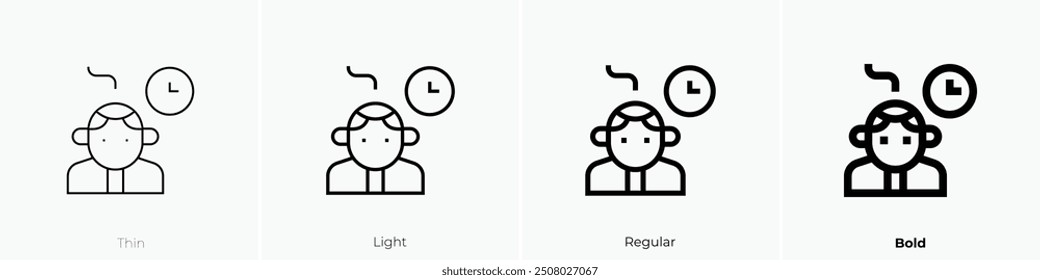 overwork icon. Thin, Light Regular And Bold style design isolated on white background