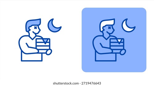 Color de línea de sobrecargaColor de dos tonos e ilustración de icono de fondo contrastante
