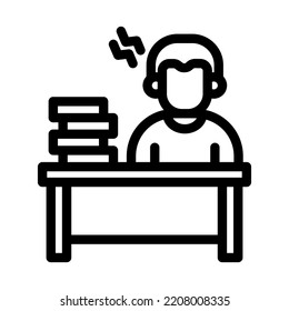overwork line icon illustration vector graphic