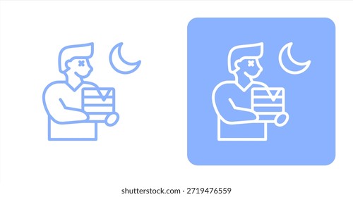 Línea de sobrecarga Ilustración de icono de fondo de color de dos tonos y contraste
