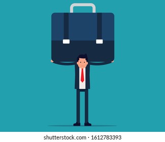 Overwork stress. Pressure at workplace concept. Vector illustration in cartoon style