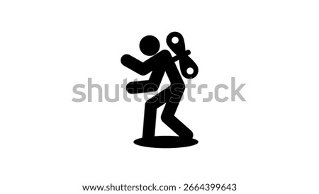 overwork symbol, black isolated silhouette