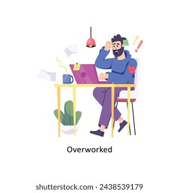 Overworked flat style design vector stock illustrations. 