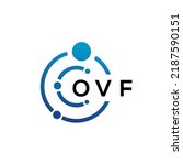 OVF letter technology logo design on white background. OVF creative initials letter IT logo concept. OVF letter design.