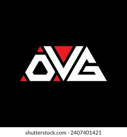 Diseño del logotipo de la letra del triángulo OVG con forma de triángulo. Monograma de diseño del logotipo del triángulo OVG. Plantilla de logotipo vectorial de triángulo OVG con color rojo. Logo triangular OVG Diseño sencillo, elegante y lujoso.