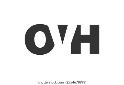 OVH logo design. Initial letter O V H bold font style for tech startups, consulting, corporate branding. Creative company name, headlines typography identity, trendy logotype. Vector illustration.
