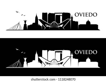 Oviedo skyline - Spain - vector illustration