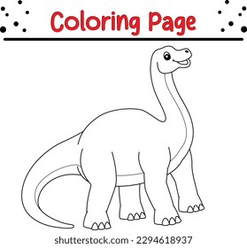 Oviraptor Dinosaur Coloring Page for kids. line art Illustration