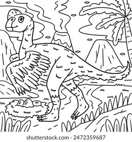 Oviraptor Dinosaur Coloring Page for Kids