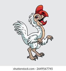 Ilustração isolada do desenho animado do Oviraptor Dinosaur com fundo claro