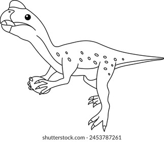 Oviraptor dinosaur isolated on white background coloring page.  