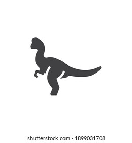 Oviraptor-Dinosaurier-Vektorsymbol. volles Flachzeichen für mobiles Konzept und Webdesign. Oviraptor-Glyphsymbol. Symbol, Logo-Abbildung. Vektorgrafik
