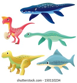 Oviraptor,Liopleurodon,Plesiosaur,Iguanodon and Ichthyosaurus