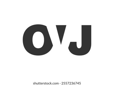 OVJ logo design. Initial letter O V J bold font style for tech startups, consulting, corporate branding. Creative company name, headlines typography identity, trendy logotype. Vector illustration.