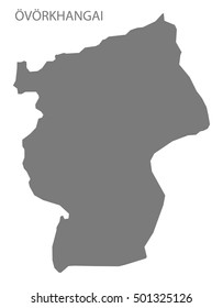 Ovorkhangai Mongolia Map grey