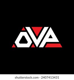 OVP triangle letter logo design with triangle shape. OVP triangle logo design monogram. OVP triangle vector logo template with red color. OVP triangular logo Simple, Elegant, and Luxurious design.
